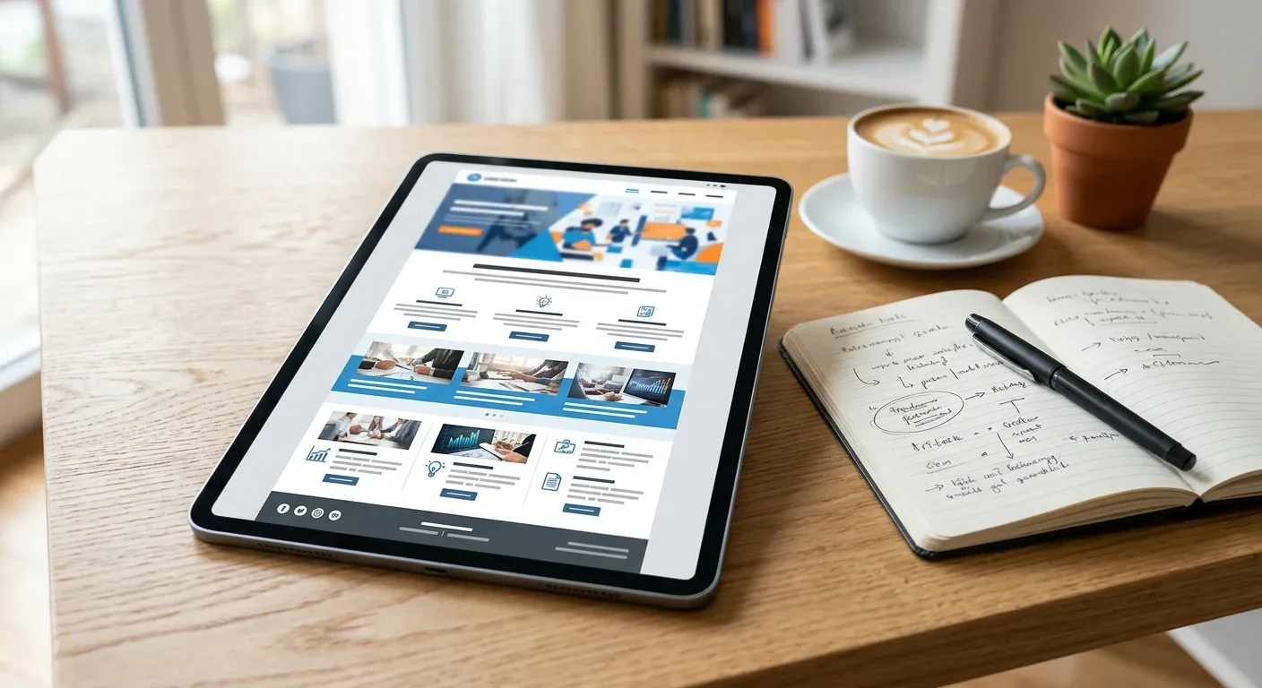 B2B Newsletter auf einem Tablet
