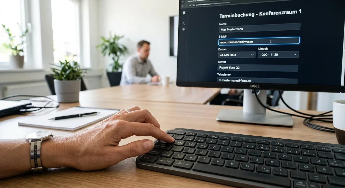 Fokus auf eine Tastatur zur barrierefreien Bedienung einer Terminbuchung