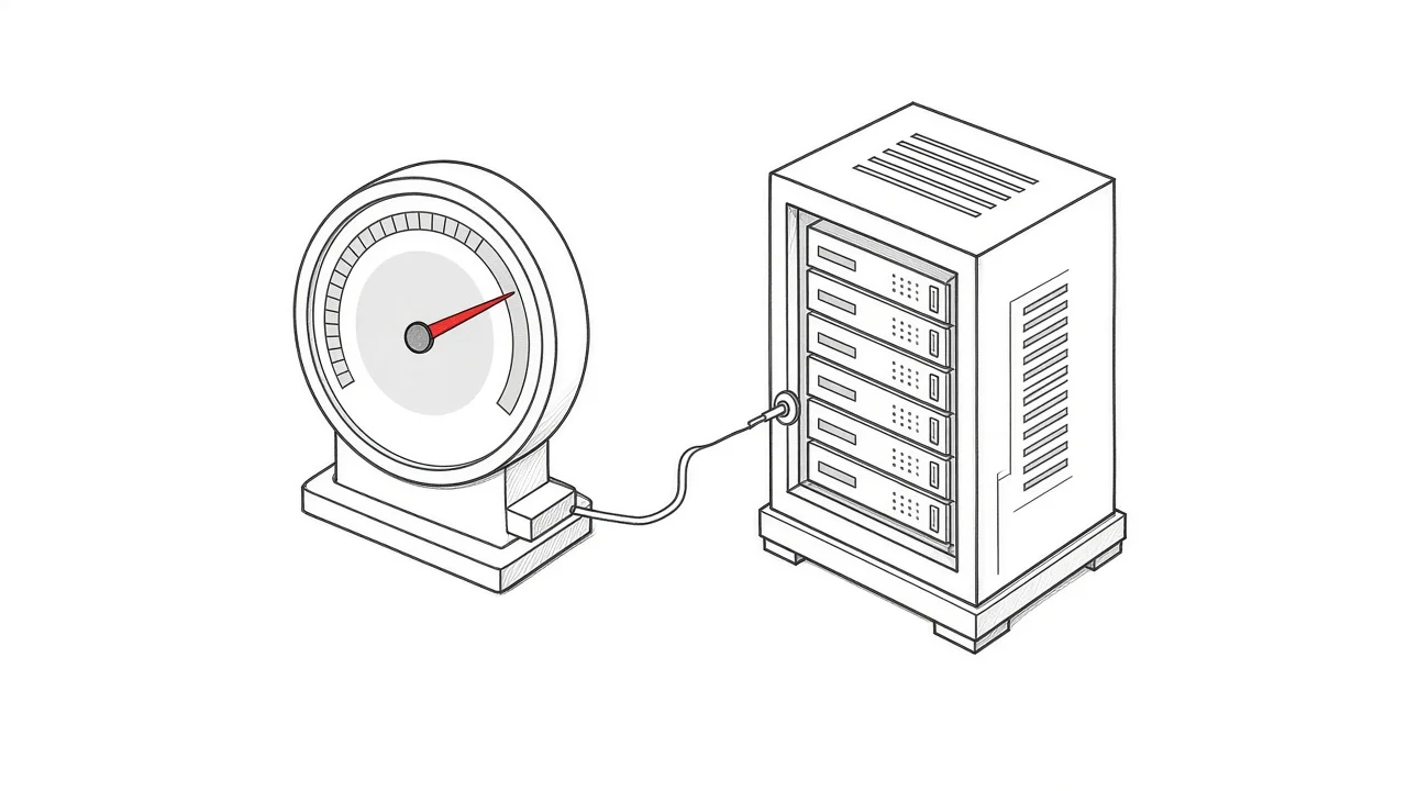 Illustration eines automatischen Messgeräts zur Serverauslastung