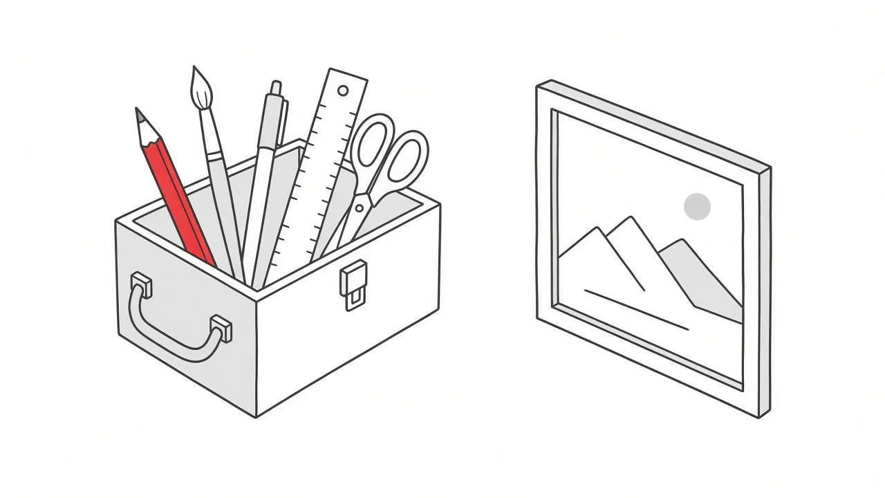 Illustration eines Werkzeugkastens für die lokale Bildbearbeitung