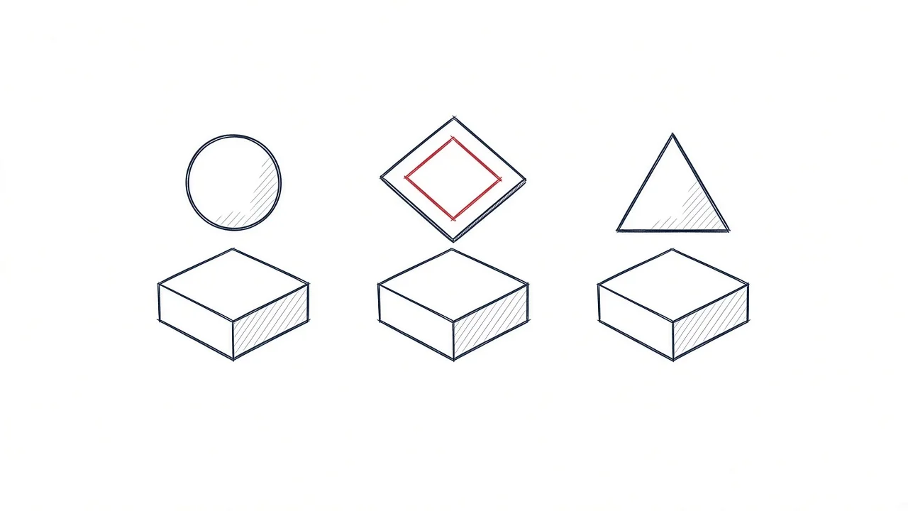 Geometrische Formen symbolisieren die Auswahl unterschiedlicher Bildformate