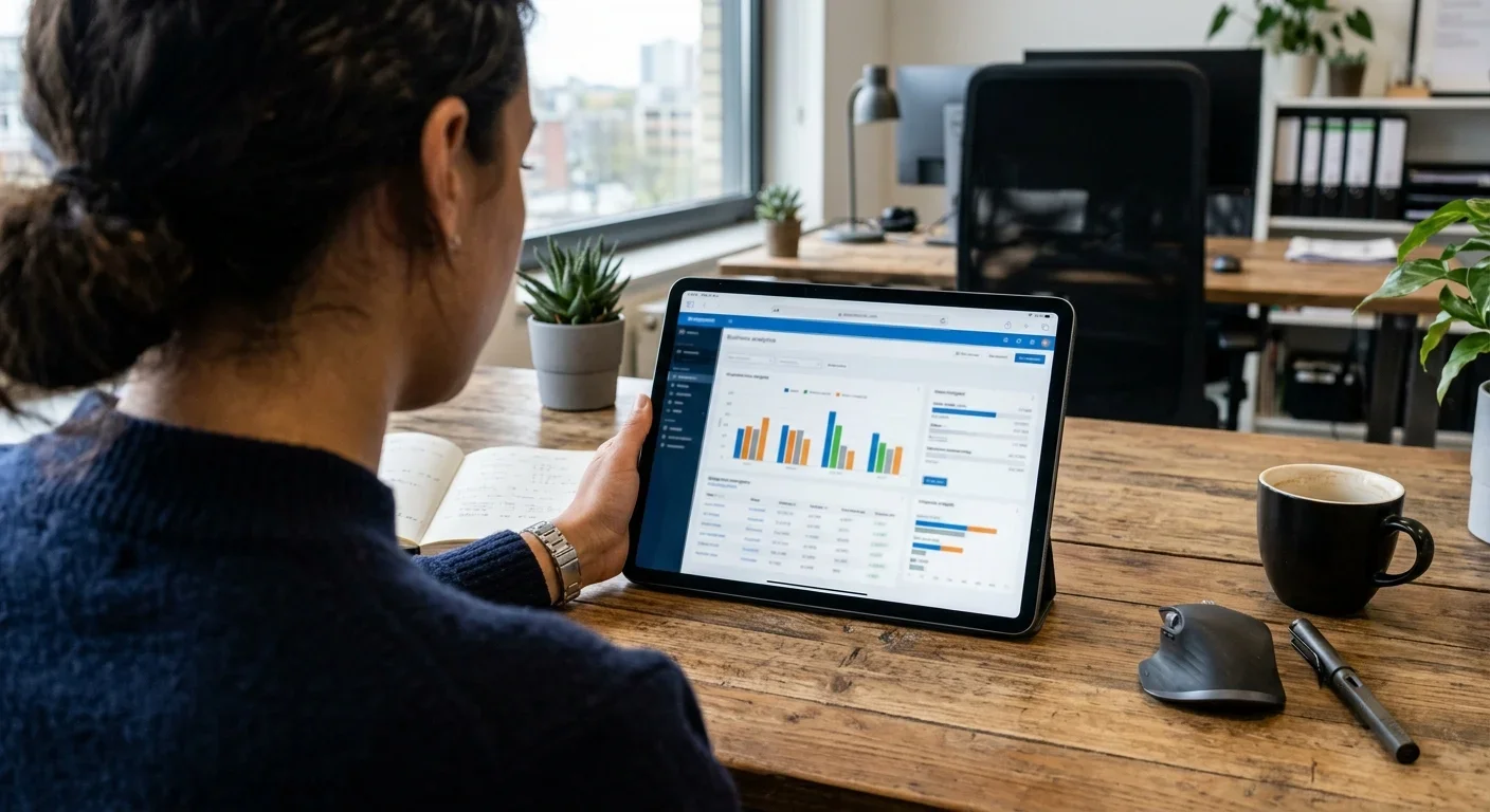 Tablet mit Webseiten-Strukturen