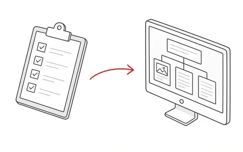 Illustration eines Lastenhefts, das als Grundlage für einen Website-Relaunch dient