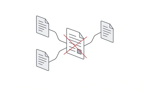 Illustration eines Dokumentenkonflikts durch mehrfache Verteilung