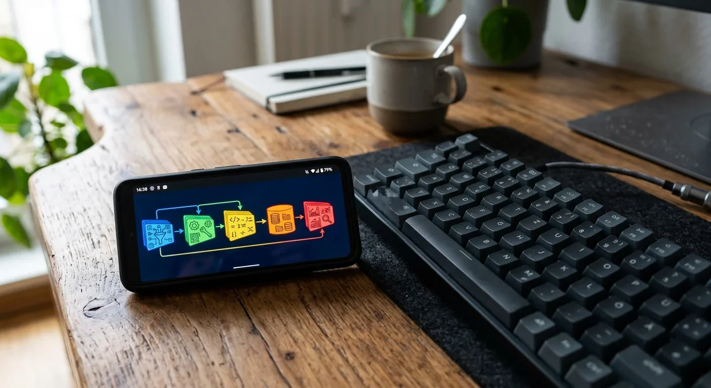 Smartphone mit Pipeline-Darstellung zur Kontaktverwaltung