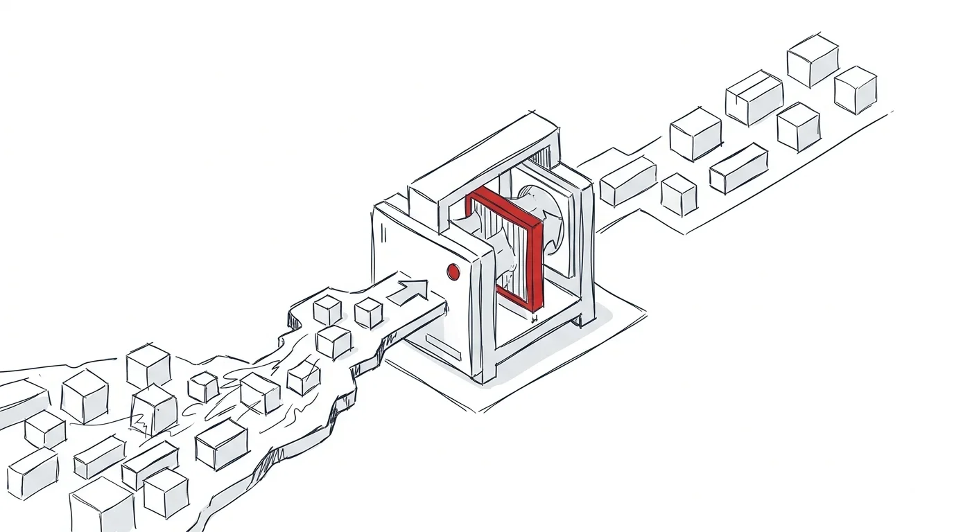 Illustration einer Datentrennung zwischen zwei Bereichen