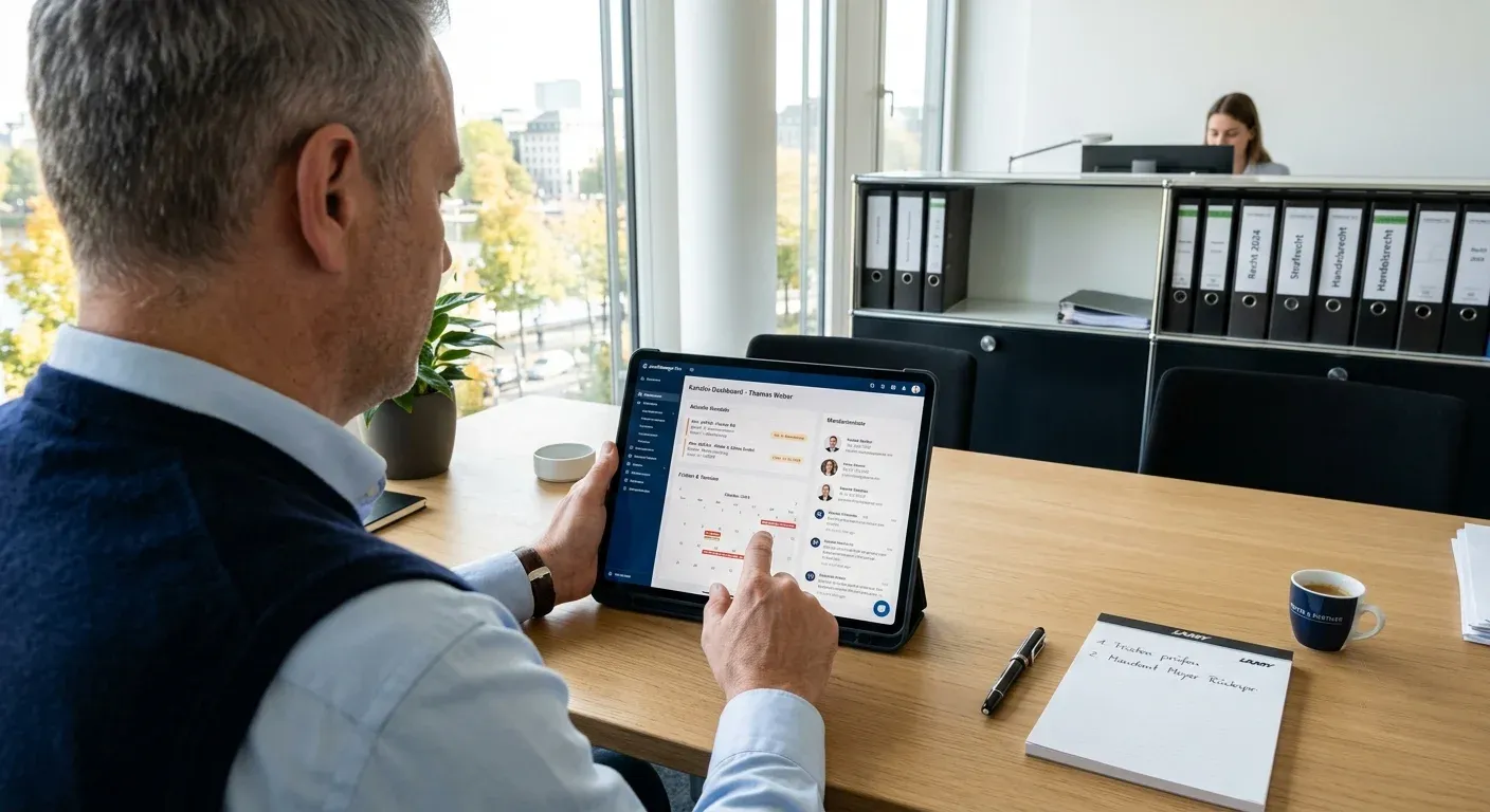 Kanzleimanager nutzt Tablet für digitale Akten