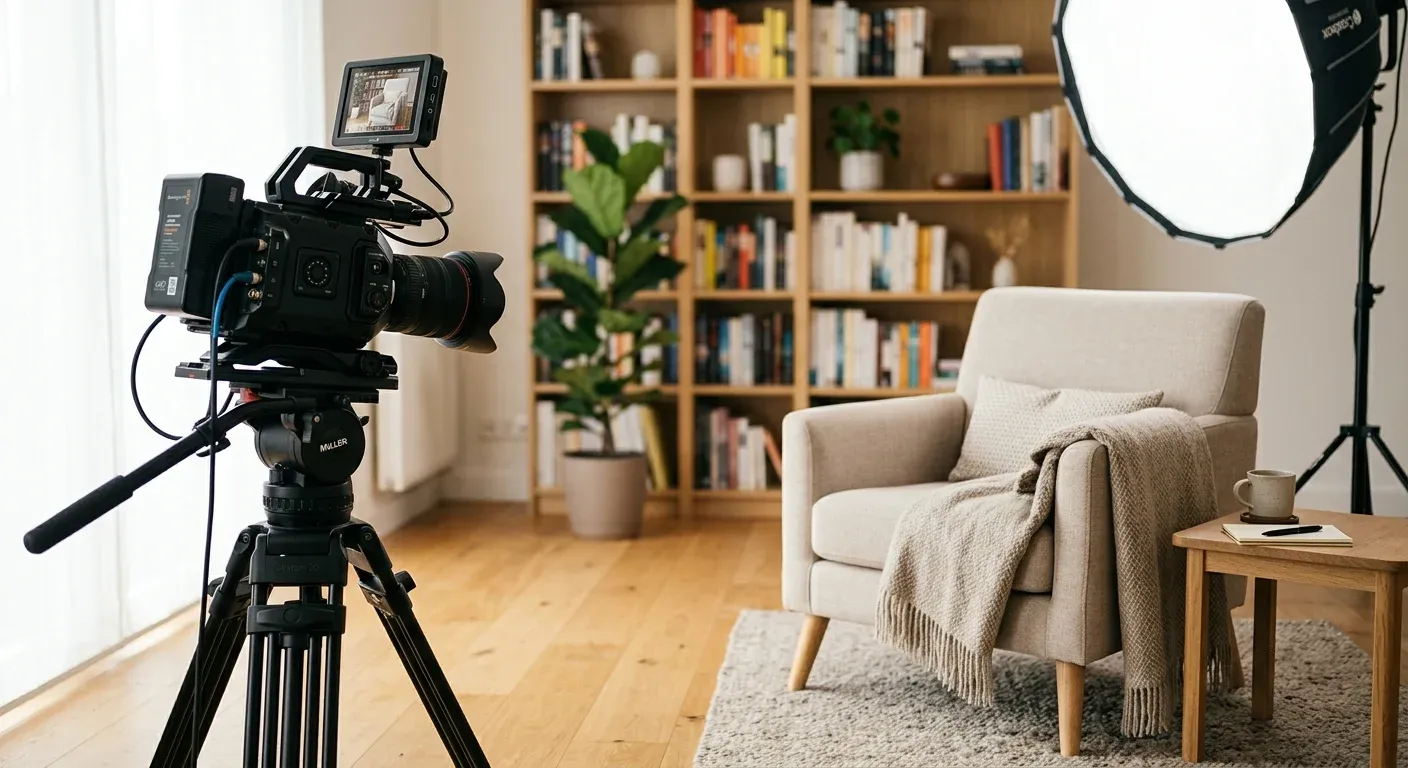 Professionelles Kamera-Setup für den Dreh von Kanzleivideos