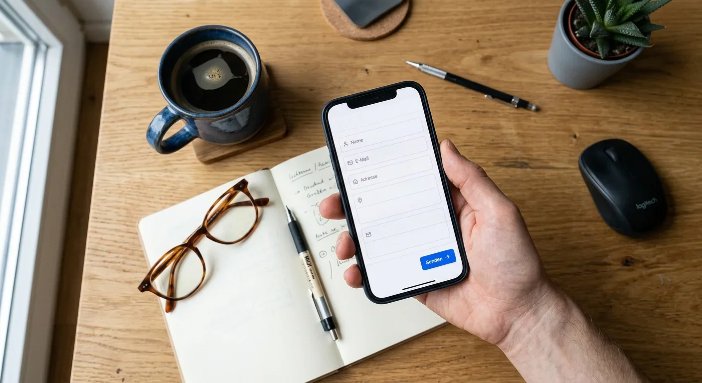 Digitales Formular zur Mandatsannahme auf einem Smartphone