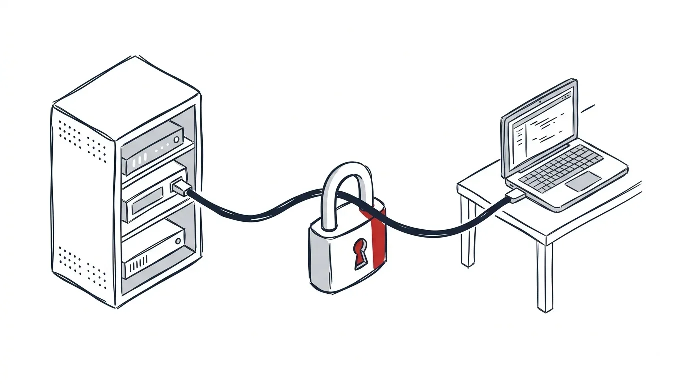 Eine blockierte Datenverbindung zu einem Server