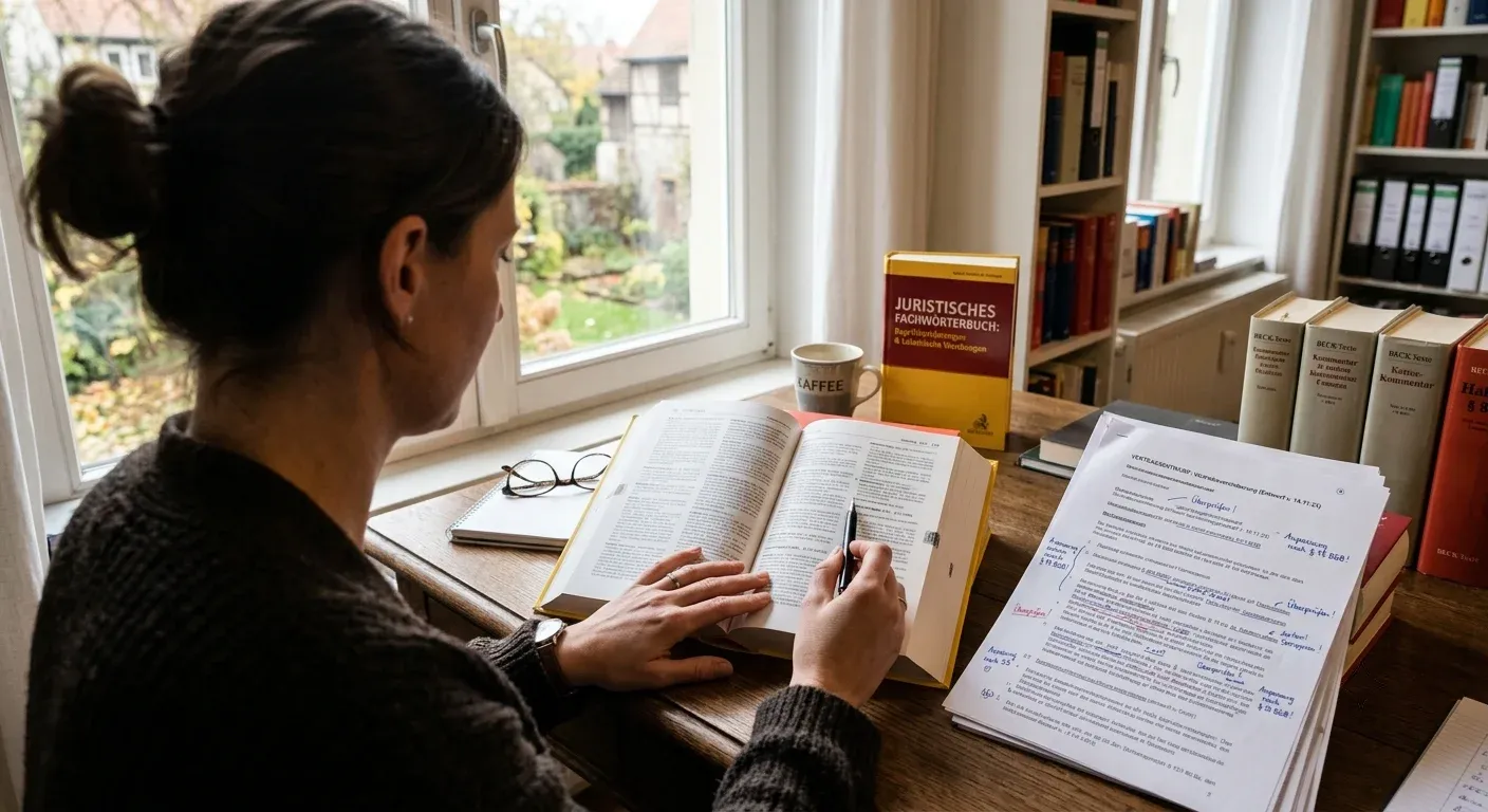Arbeit an Definitionen für ein juristisches Fachwörterbuch