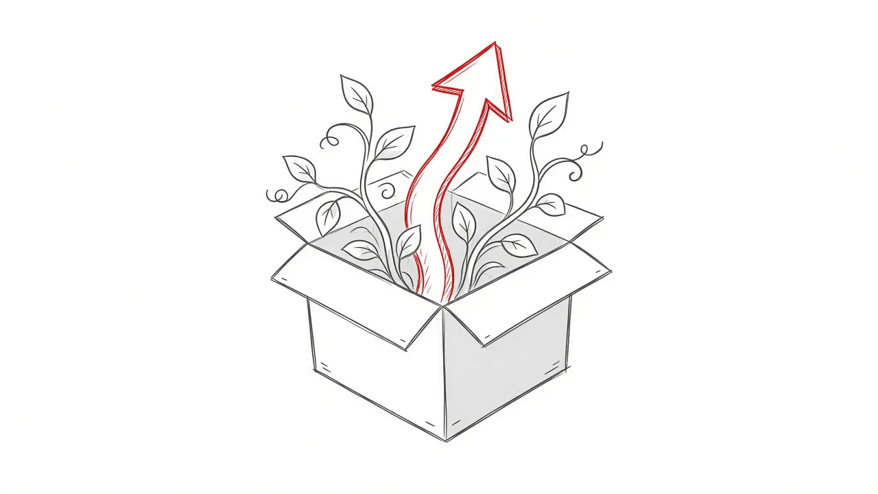 Illustration eines Website-Umzugs mit Fokus auf Wachstum und Rankings