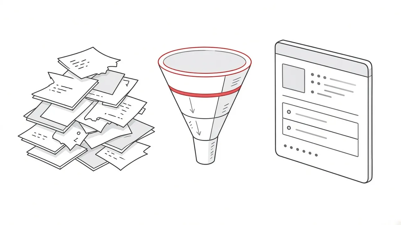 Illustration der Strukturierung von Unternehmensdaten für ein digitales Profil