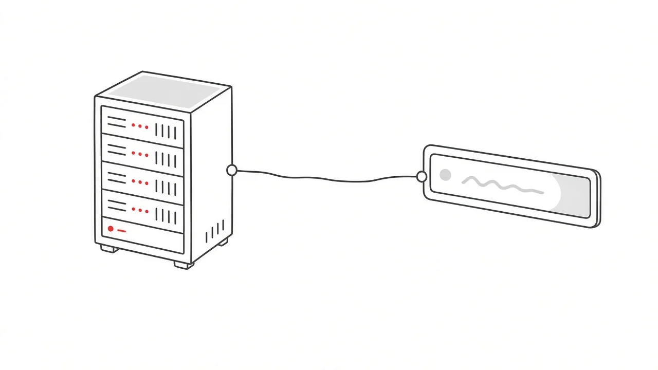 Illustration eines Servers, der das Hosting einer Website symbolisiert