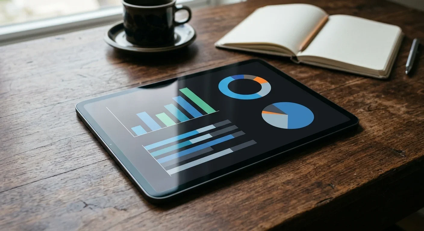 Auswertung von Kanzlei-Kennzahlen auf einem Tablet