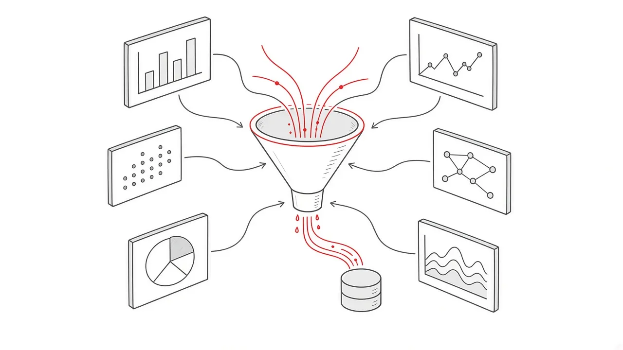 Abstraktes Dashboard zur Messung von Datenströmen und Kennzahlen