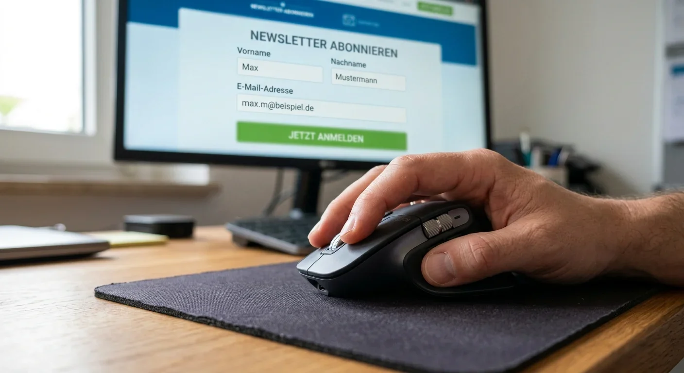 Klick auf einen Call-to-Action mit der Computermaus