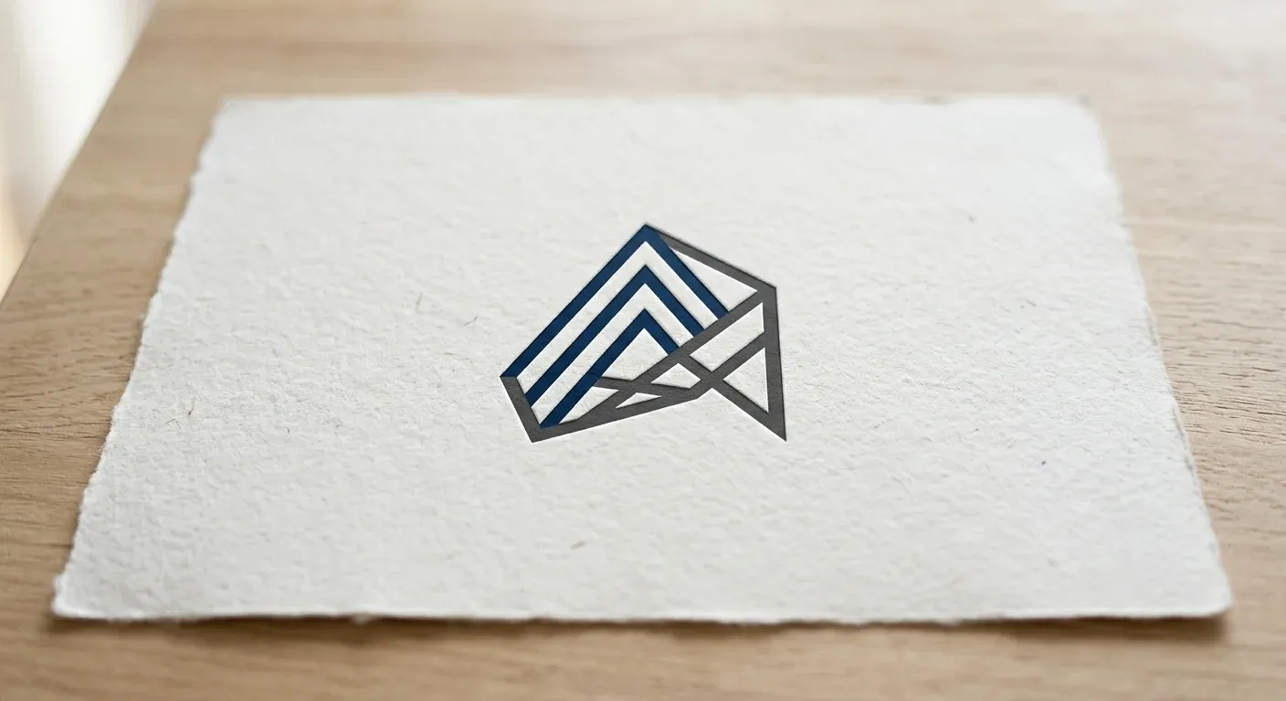 Abstraktes Kanzleilogo auf hochwertigem Papier
