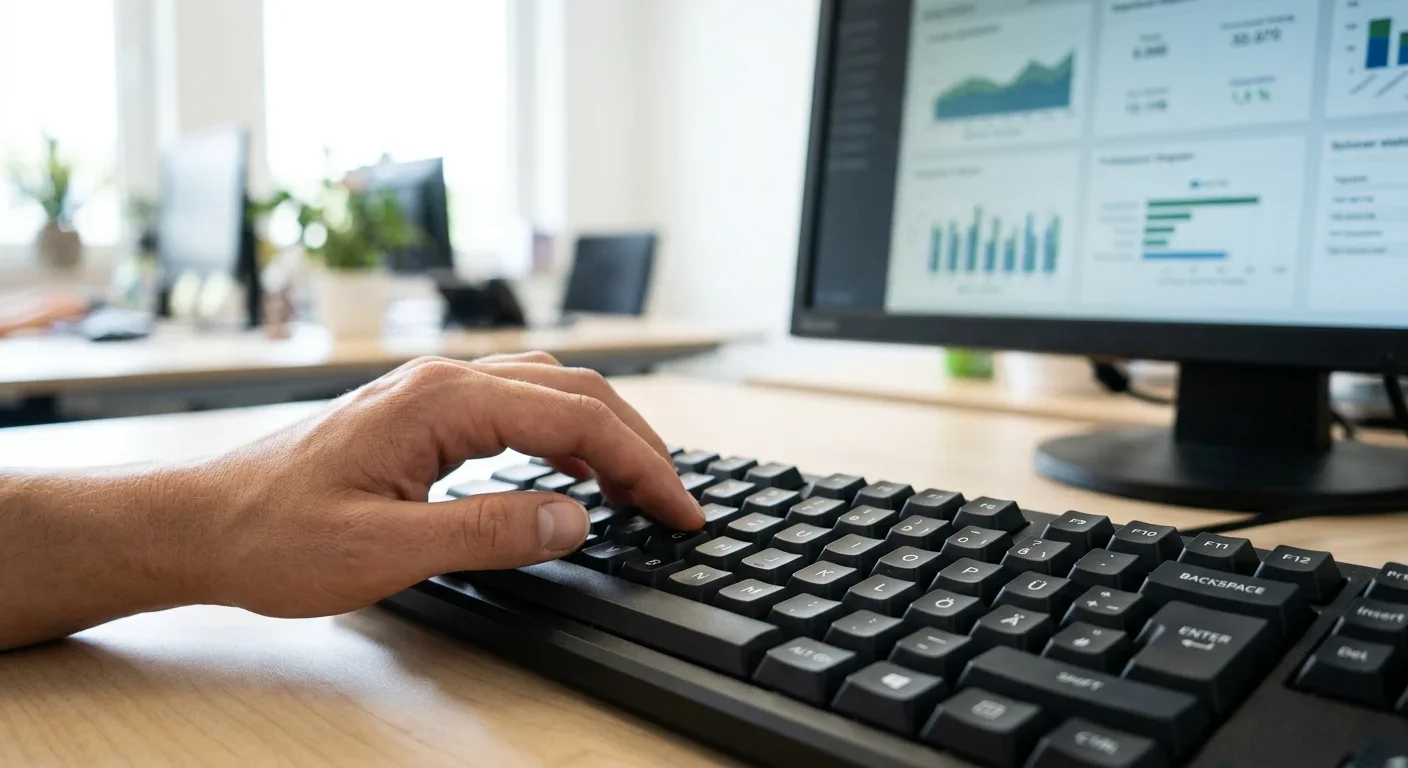 Eingabe von Daten am Computer zur Profilpflege