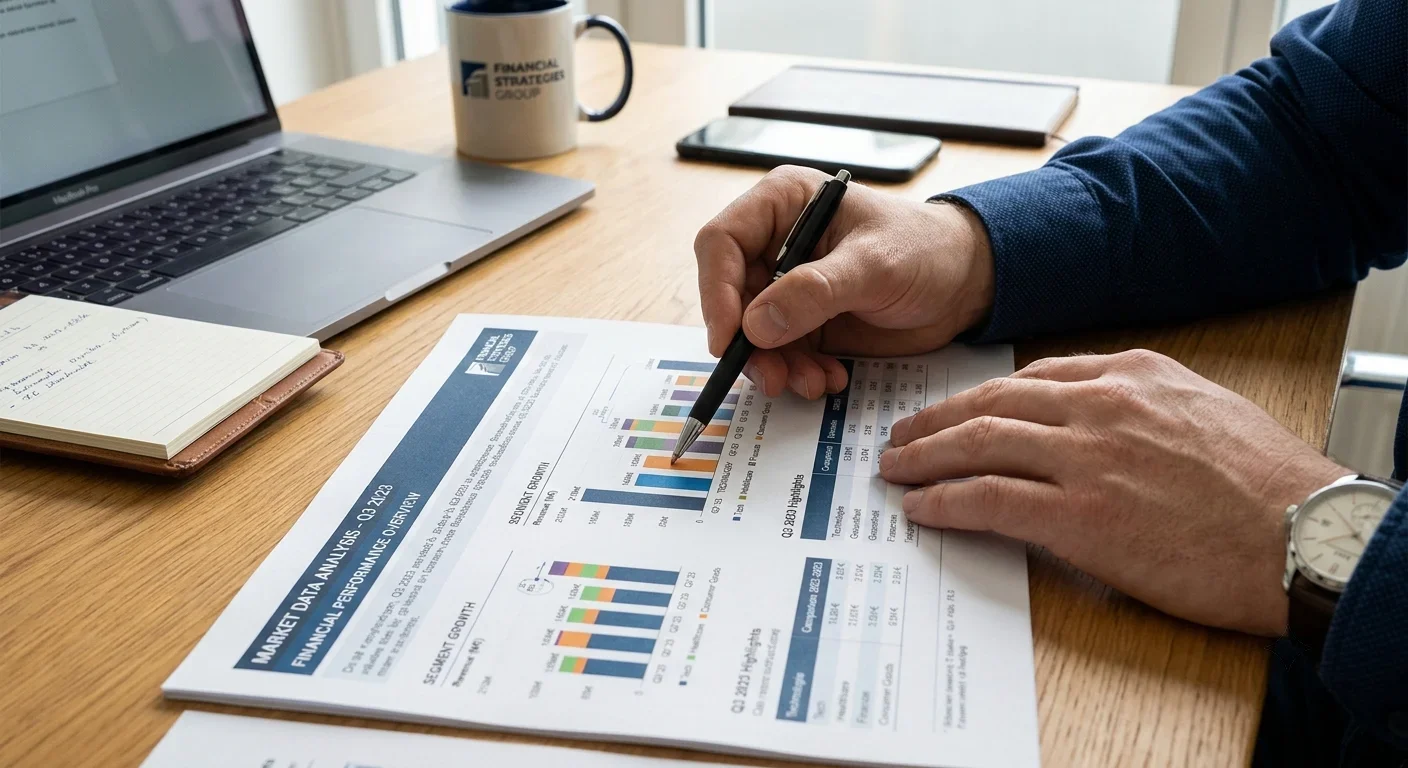 Auswertung von Marktdaten und Statistiken auf Papier