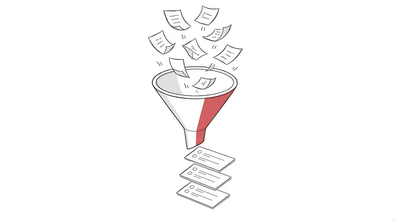 Illustration eines Sortierprozesses von Webseiten durch einen Algorithmus