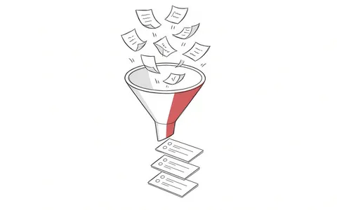 Illustration eines Sortierprozesses von Webseiten durch einen Algorithmus