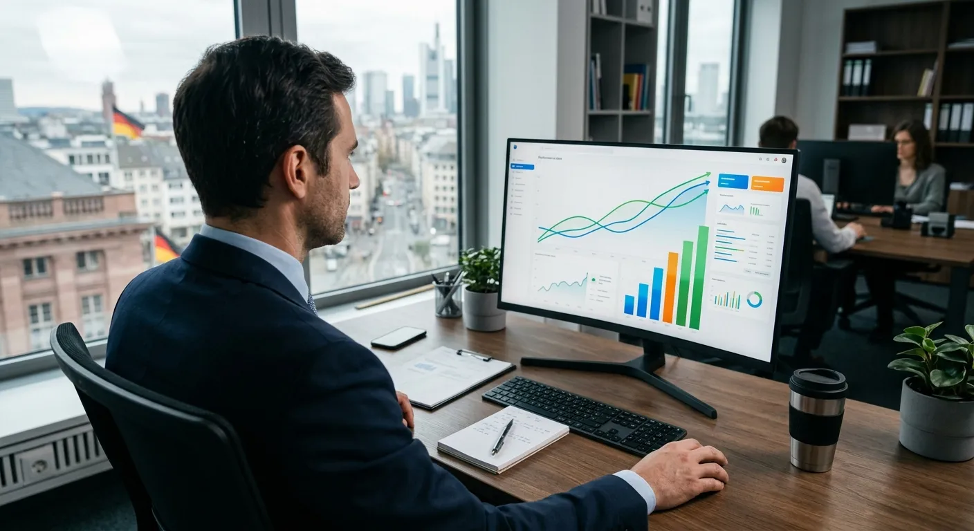 Auswertung von Suchmaschinen-Daten am Monitor