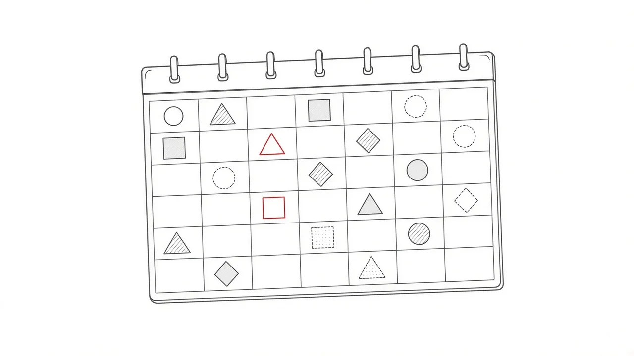 Kalender zur redaktionellen Planung