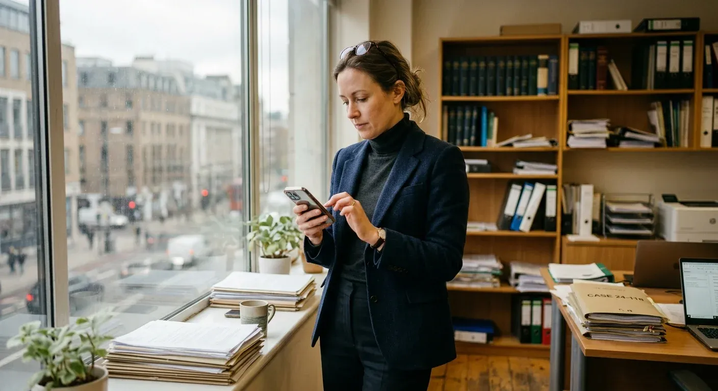Anwalt nutzt Social Media am Smartphone