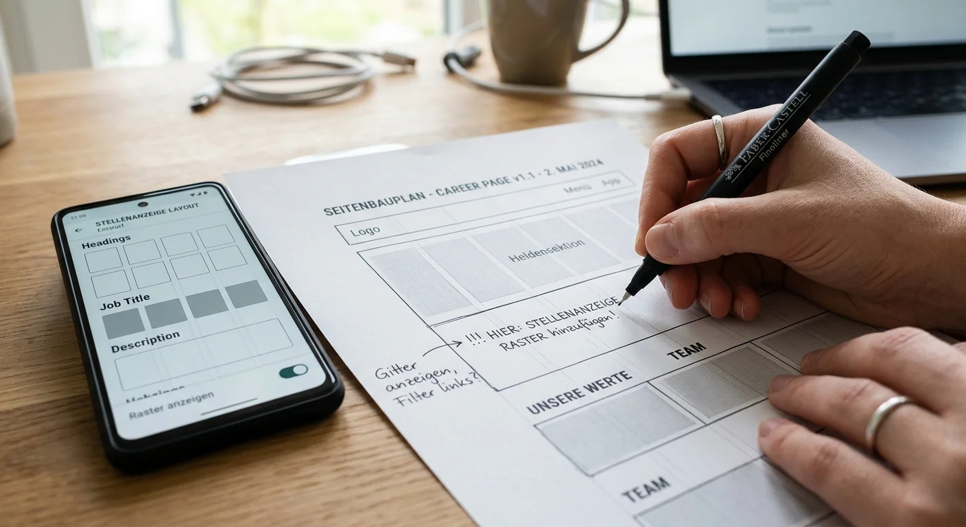Planung einer Website-Struktur für Stellenangebote