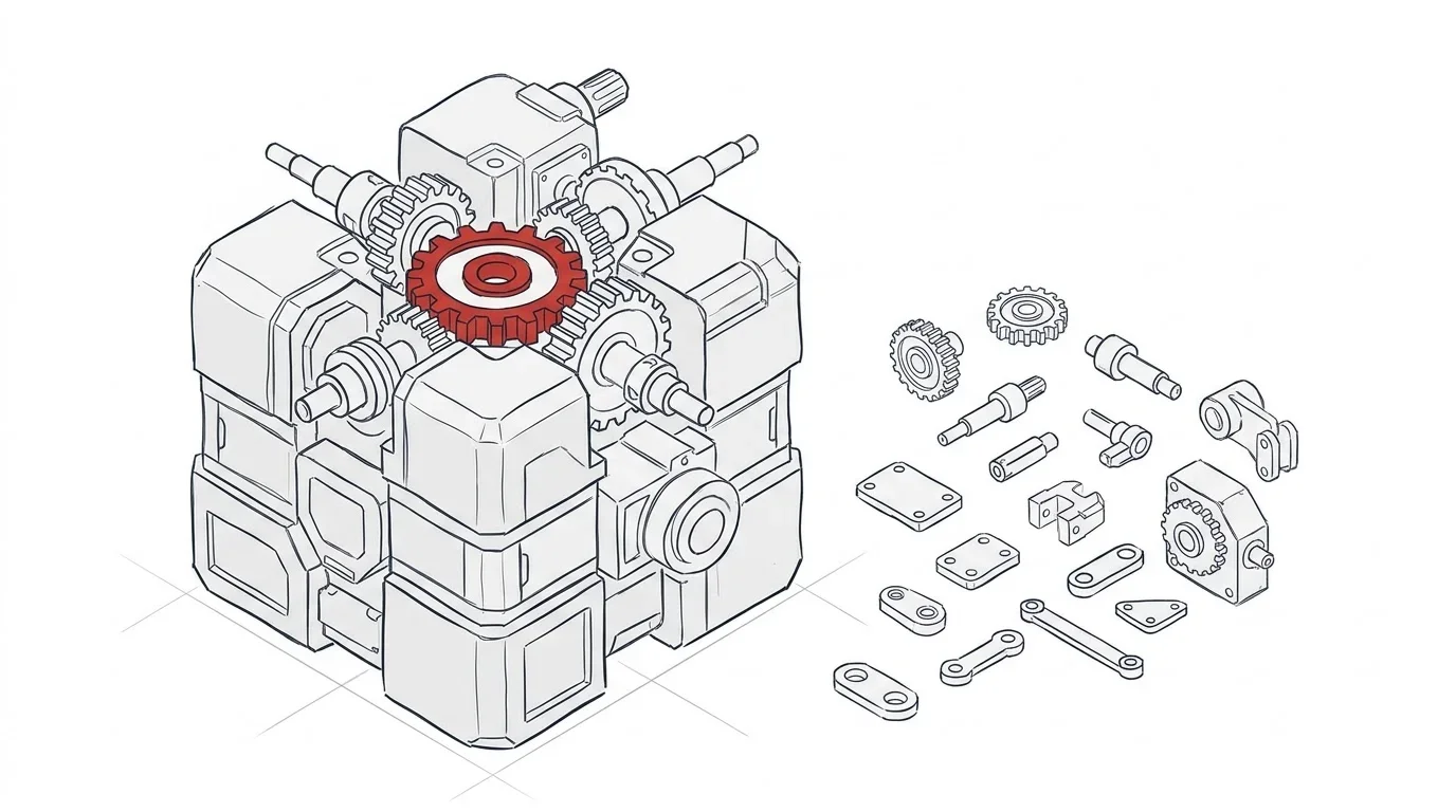 Komplexes monolithisches System im Vergleich zu modularen Bausteinen