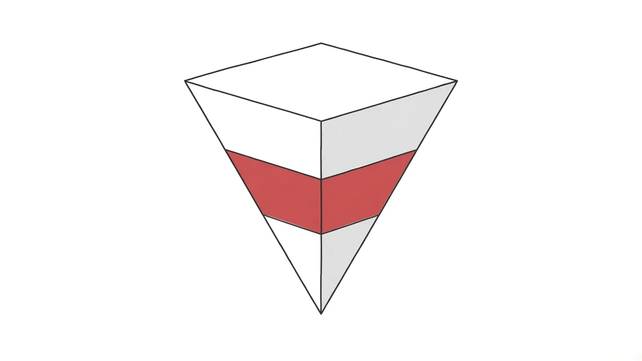 Illustration der umgekehrten Pyramide für Textstrukturen