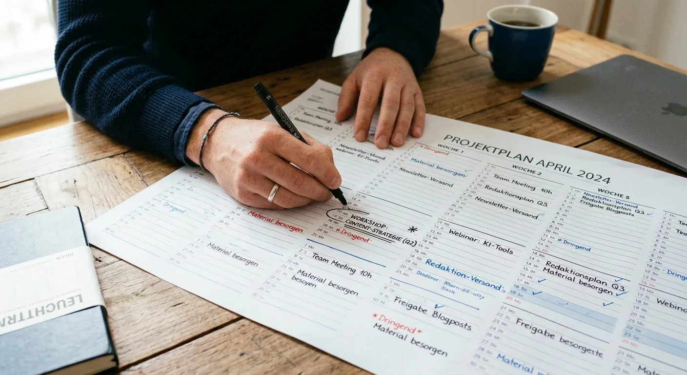 Themenplanung auf Papier