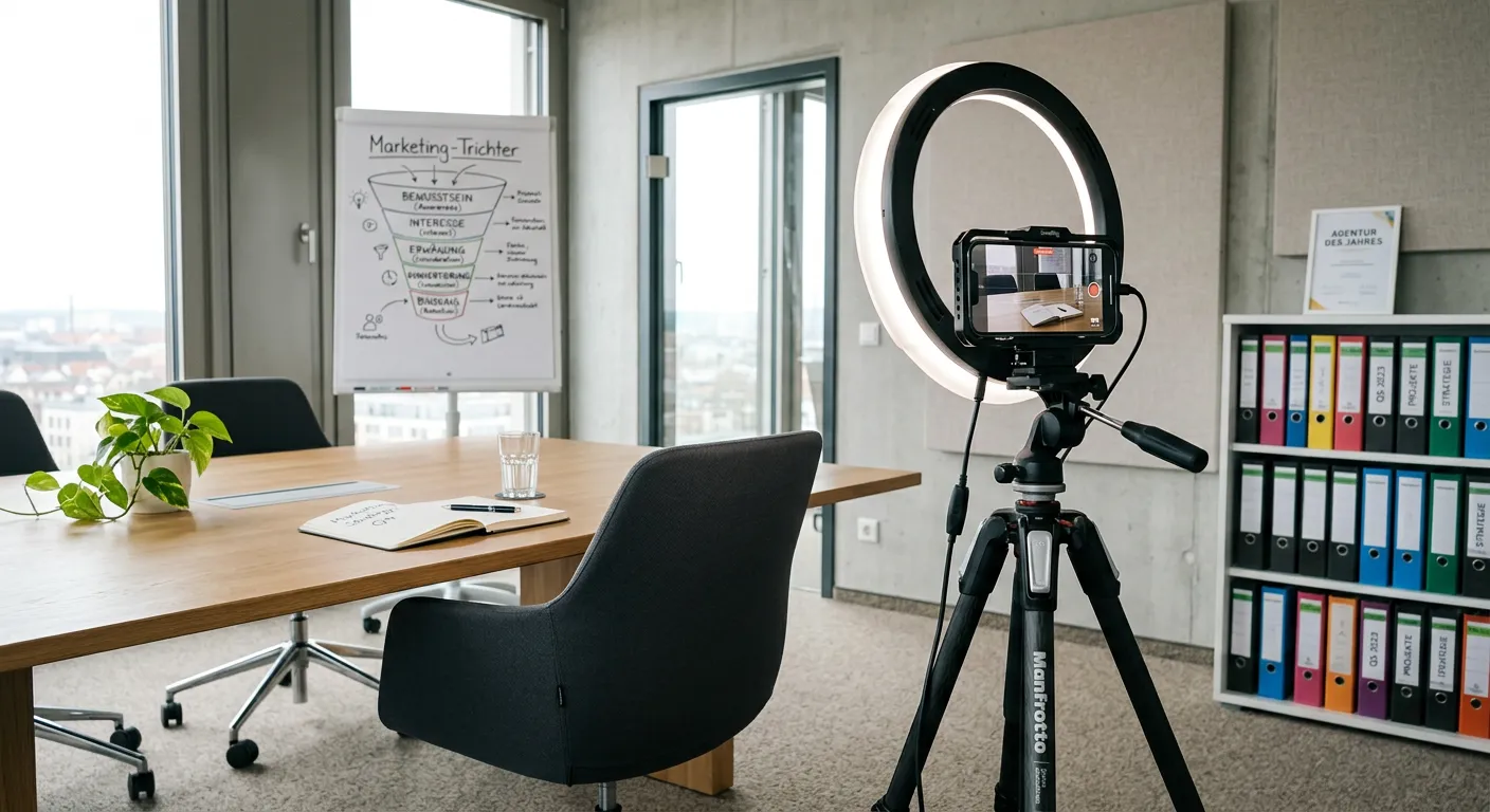 Video-Setup für Social Media in einem Kanzlei-Besprechungsraum
