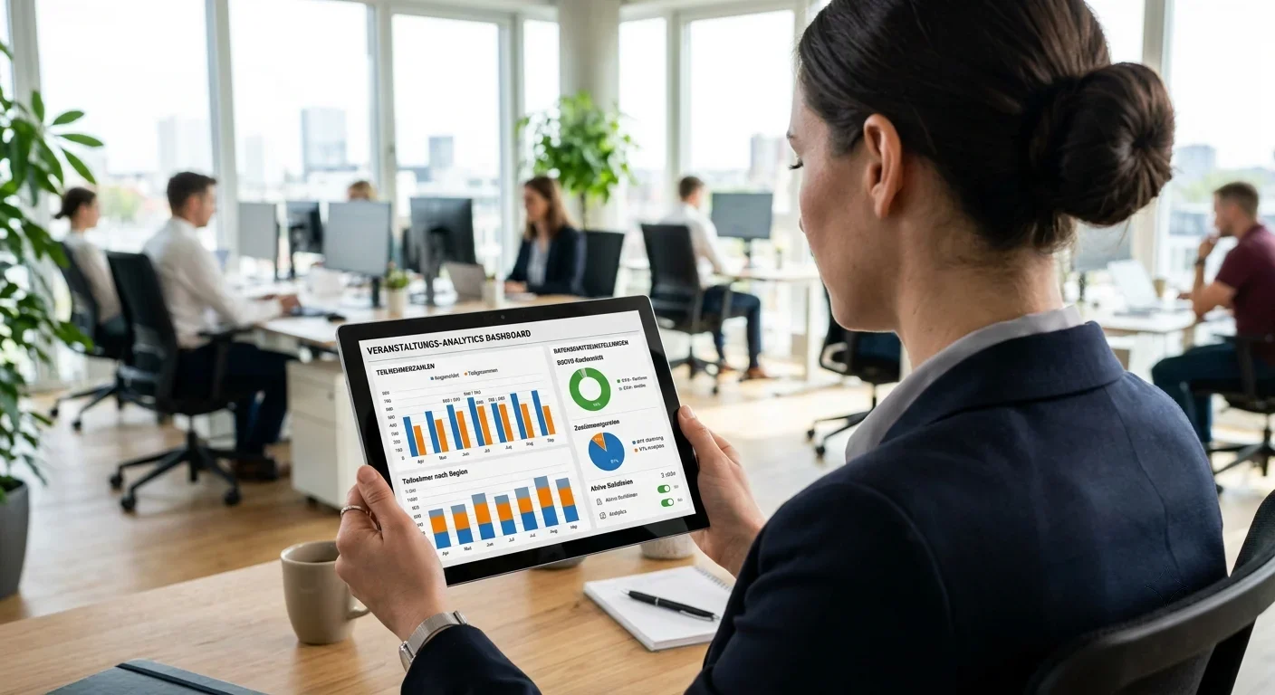 Dashboard einer Webinar-Plattform zur Auswertung von Teilnehmerdaten