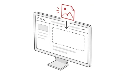 Illustration eines schwebenden Bildes, das in eine Webseite eingefügt wird