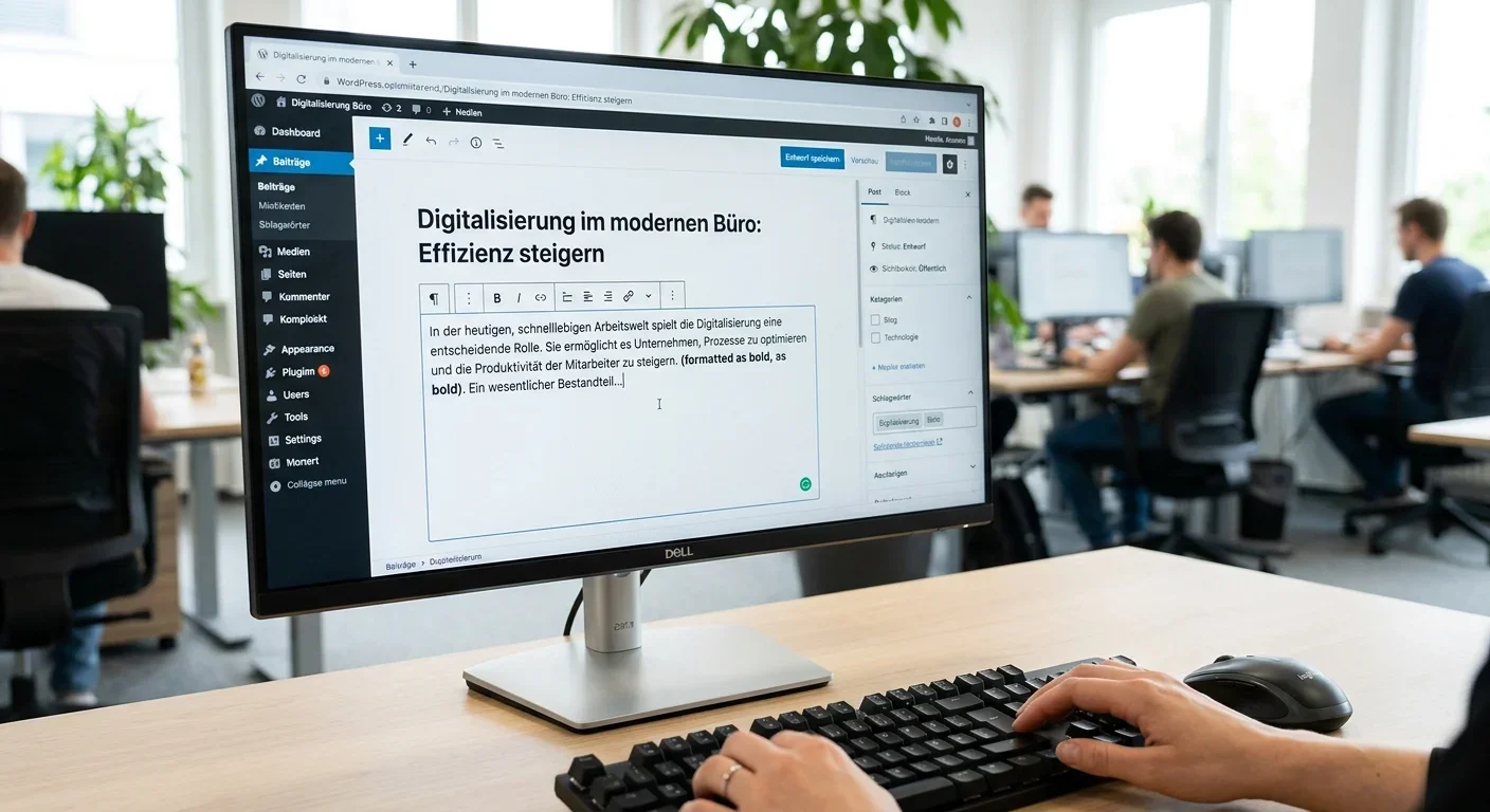 Content-Management-System auf einem Bildschirm