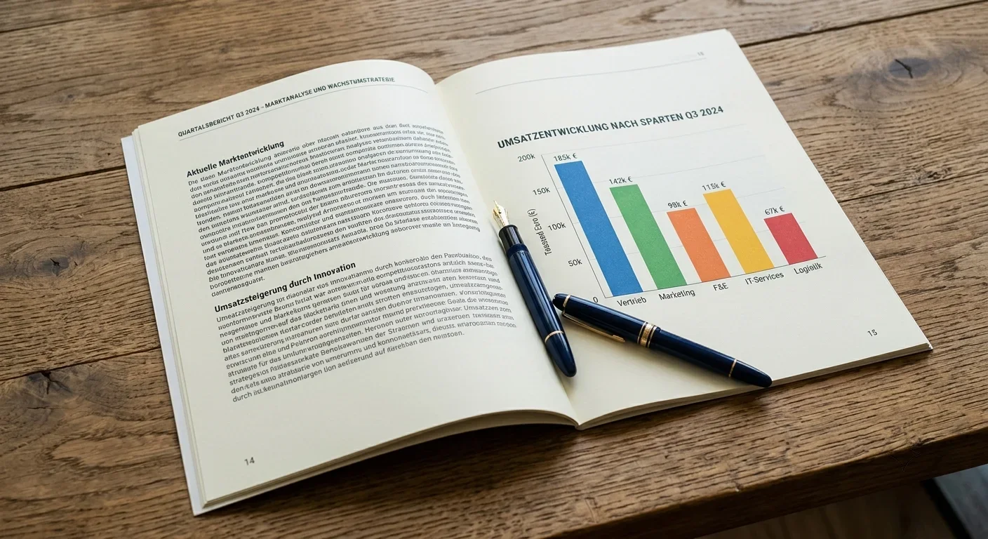 Gedrucktes Dokument mit Text und Diagramm