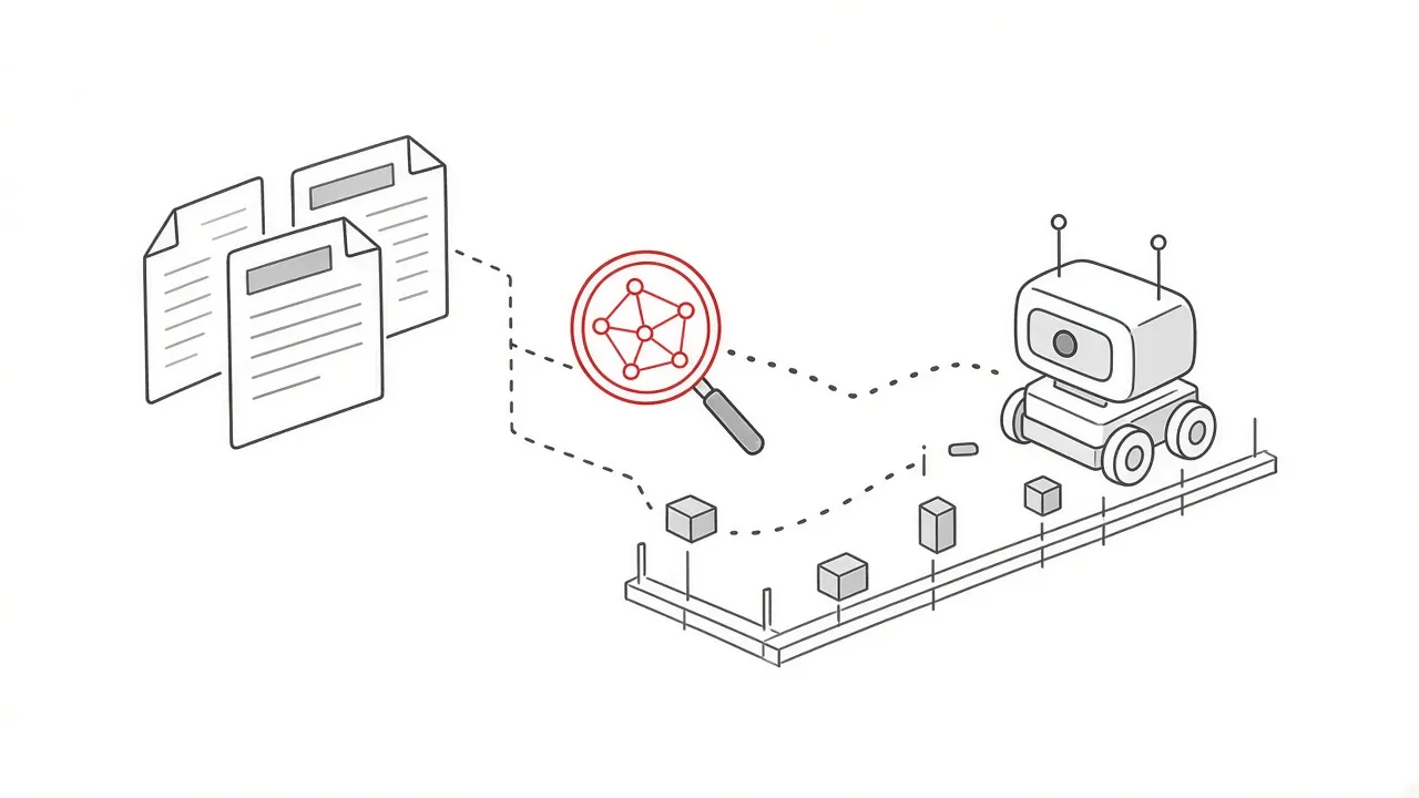 Isometrische Illustration eines Suchmaschinen-Bots, der eine Website auf Änderungen prüft