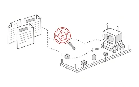 Isometrische Illustration eines Suchmaschinen-Bots, der eine Website auf Änderungen prüft