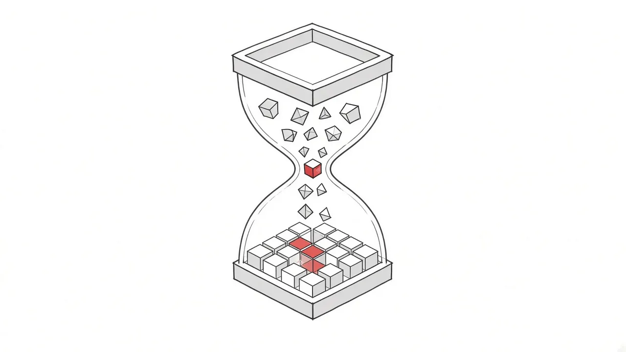 Illustration einer Sanduhr, die den zeitlichen Ablauf eines Webprojekts symbolisiert