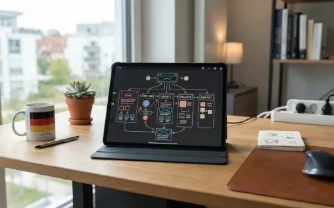 Flussdiagramm einer Website-Struktur auf einem Tablet