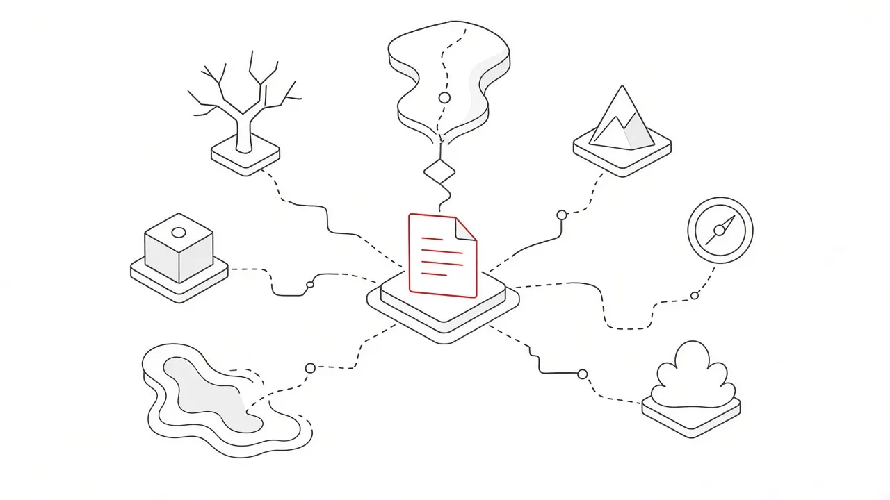Illustration eines Pfades zu einer strukturierten Sitemap