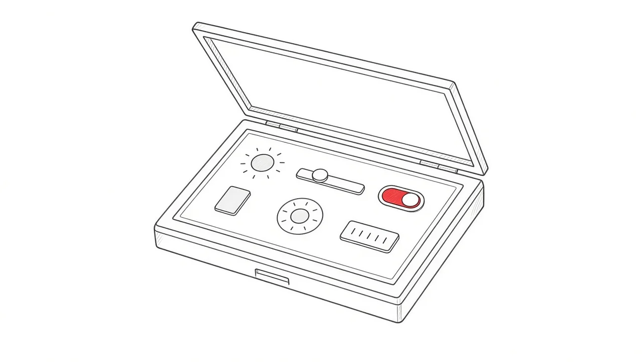 Illustration eines Einstellungsmenüs für Website-Funktionen