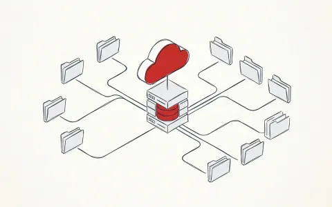 Illustration eines sicheren Datenflusses zwischen einer Cloud und Ordnern
