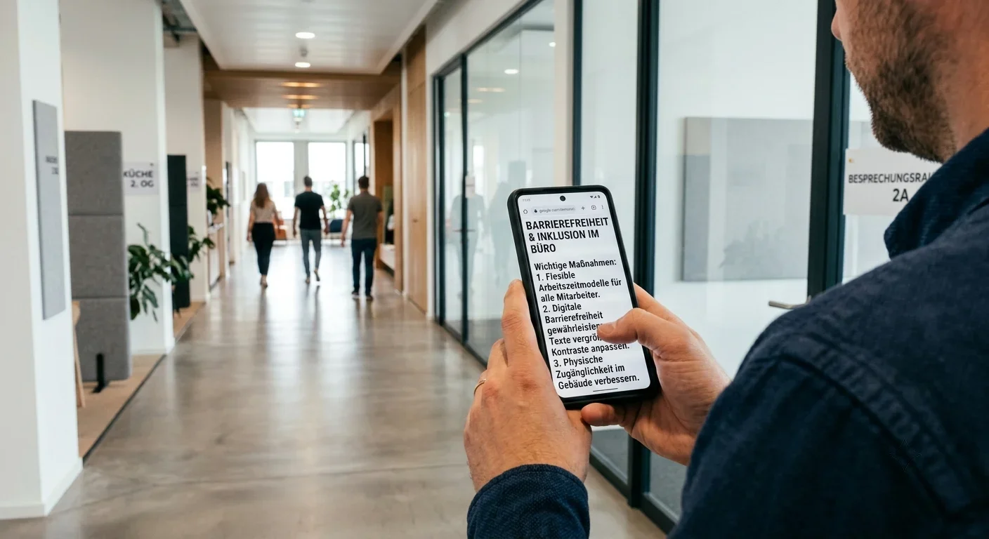 Mobile Ansicht einer barrierefreien Webseite mit großen Schriften