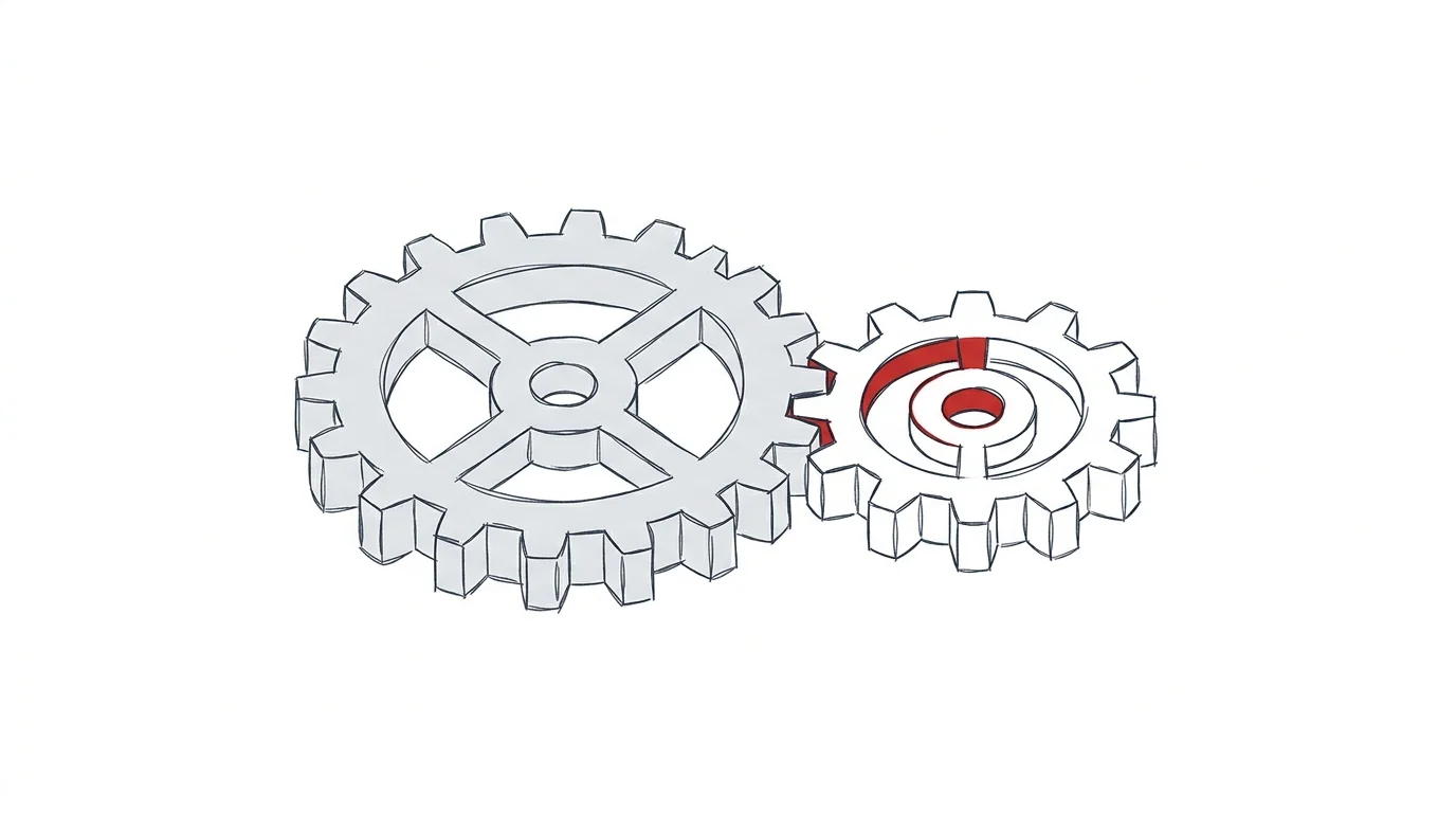 Zahnräder symbolisieren technische und organisatorische Zusammenarbeit